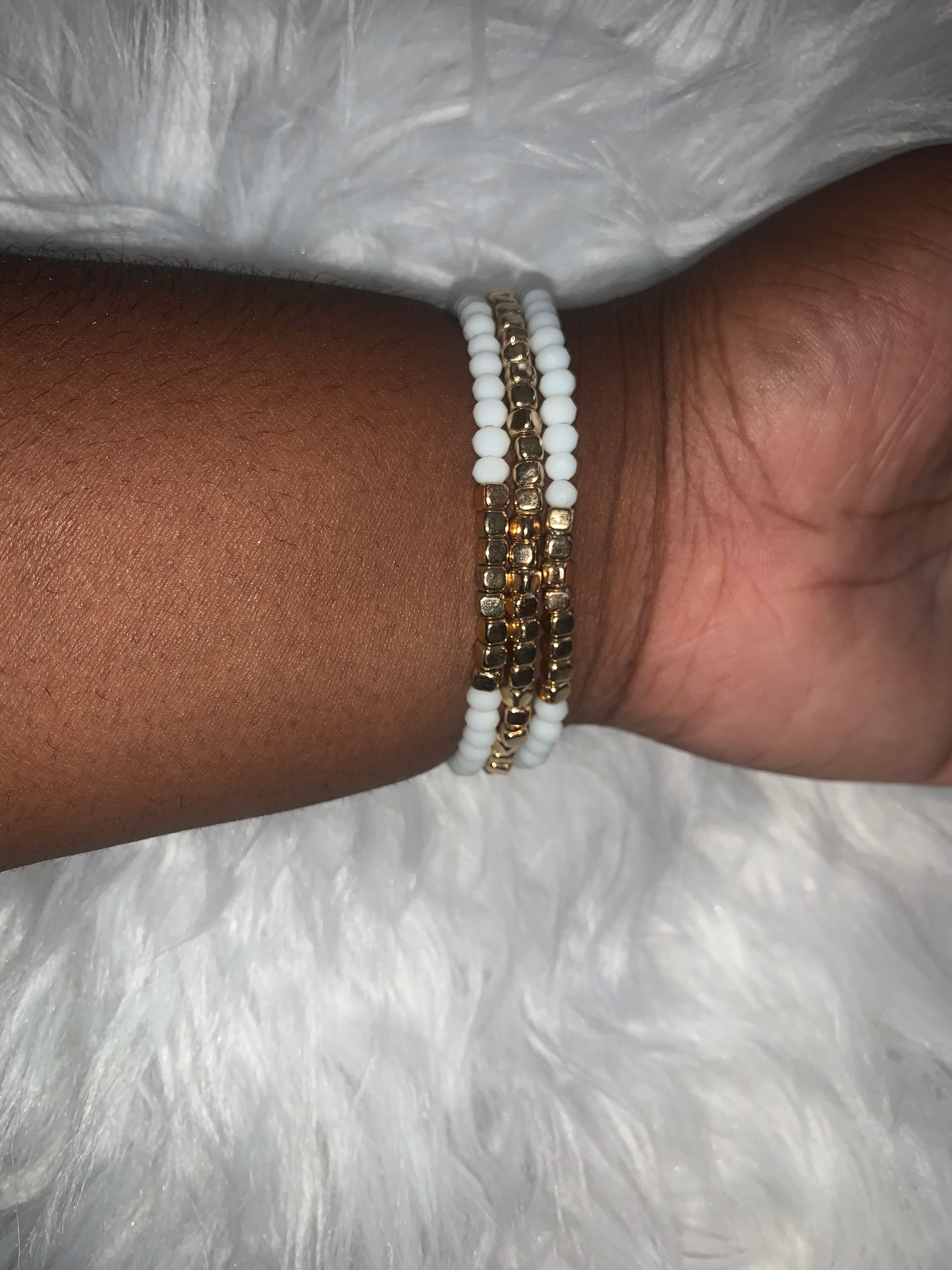 Gold & White Bracelet Sets